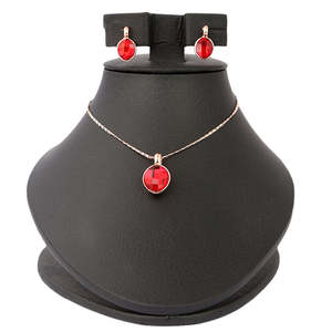 Women's Fancy <b>Locket</b> Set - Red - Product Image 1
