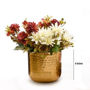 Jarrón de metal de hierro con forma redonda en color dorado para decoración de hogar y boda, artículos elegantes de decoración del hogar para sala de estar - Product Image 6