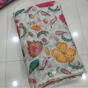 Tissu brodé lourd en soie Taby respirant, teint, à motifs floraux et feuilles, idéal pour la mode de boutique et les textiles de maison – Vente chaude - Product Image 6