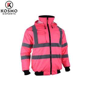 Logo personnalisé Veste d'hiver de construction avec haute visibilité manches longues jaune et noir vêtements de sécurité réfléchissants pour le travail - Product Image 2