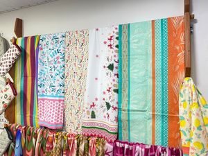 Fabricant indien fournisseur coton de luxe Textiles de maison torchons de cuisine personnalisés torchons couvertures broderie florale - Product Image 5