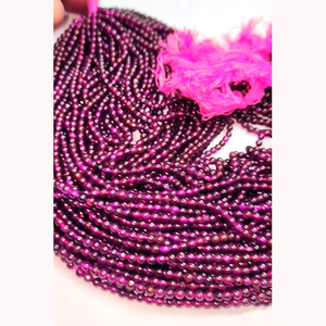 50เส้นของพลอยโกเมน rhodolite สีชมพูธรรมชาติลูกปัดเรียบ3มม. ความยาว15นิ้วสร้อยคอลูกปัด1920 - Product Image 5