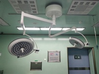 Lampe de modèle chirurgicale à double dôme électrique à LED sans ombre pour un fonctionnement optimal.