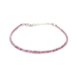 Bracelet en diamant rose AAA+ avec perles facettées rondes de 1,5 à 3 mm, orné de zircon comme pierre principale, idéal pour les cadeaux - Product Image 2