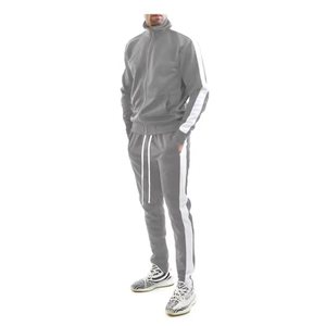 Survêtement de sport décontracté à rayures unies pour homme avec logo personnalisé, chaud, doux pour la peau, respirant, jogging, survêtement - Product Image 3