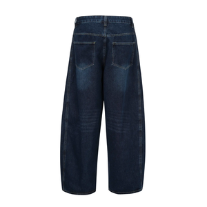 Pantalon en jean droit à jambe large et coupe ample avec logo personnalisé pour homme - Product Image 3