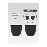 Grosir desain baru 2 buah Pot bunga plastik dekoratif besar Set Pot bunga meja Pot bunga dengan Reservoir 5 Lt