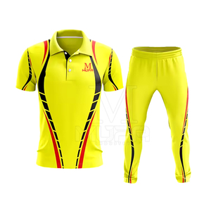 ชุดคริกเก็ตพิมพ์โลโก้ตามสั่ง ขายดี ดีไซน์สวย ระบายอากาศได้ดี แห้งเร็ว ผลิตจากโพลีเอสเตอร์ สำหรับผู้ใหญ่ เหมาะสำหรับทีมกีฬา - Product Image 1