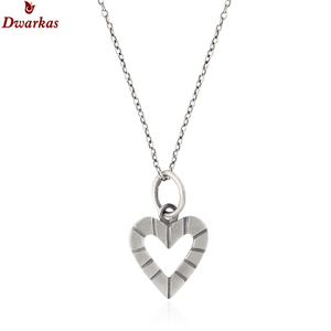 Colgante con diseño atractivo y textura, colgante de plata de ley 925 con forma de corazón liso para regalo de San Valentín, joyería para mujeres y hombres - Product Image 2