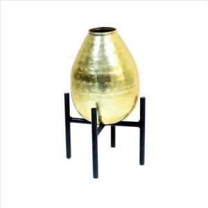 Maceta de Hierro Dorada y Pulida con Recubrimiento de PE, de Lujo, para Interiores y Exteriores, Vajilla para Restaurante, para Jardín, de la India - Product Image 1