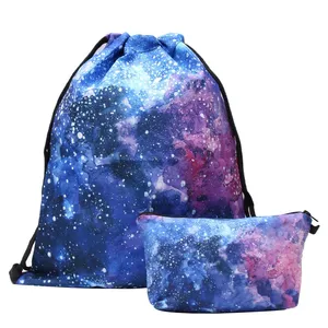 Drawstring Bag Colorful Space for Girl School Storage Galaxy Colorful Print Non Woven Fabric Dust Bag Wholesale Supplier