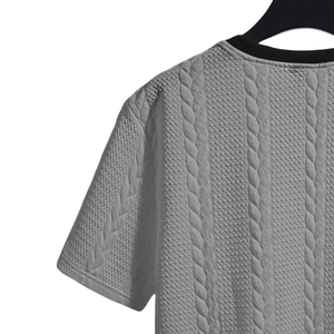 Mens Solid Jersey Textured <b>Quilted</b> Short Sleeve T <b>Shirt</b> O-Neck Casual Knit Regular Fit Premium Streetwear Summer Quick Dry - Product Image 4