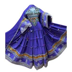 ชนเผ่าบันจาราชนเผ่าพื้นเมืองวินเทจอัฟกานิสถาน/ปากีสถาน kuchi ขนาดพลัสไซส์งานปาร์ตี้ชุดแบบดั้งเดิมขายส่ง QJ - Product Image 1