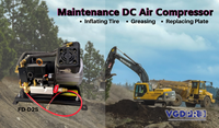 Machine de compresseur d'air Mobile embarquée à double piston professionnelle sans huile à cycle de service long 24V la plus efficace au monde