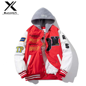 แจ็คเก็ตเบสบอลแบบวาร์ซิตี้สำหรับผู้ชาย OEM แบบสั่งทำพิเศษ ระบายอากาศได้ดี สไตล์เพรปปี้ ปักตัวอักษรและแพทช์ ผ้าแคนวาส แขนยาว - Product Image 3