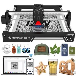 Atomstack Swift Laser <span class=keywords><strong>Engraver</strong></span> cho người mới bắt đầu 12000mW đầu ra Laser Cutter 300x300 mét khu vực làm việc máy khắc Swift 12 Wát - Product Image 1
