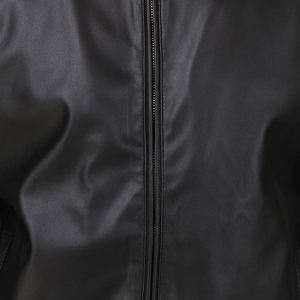 Meilleure vente Veste en cuir de couleur unie pour hommes, vêtements de ville de haute qualité à conception personnalisée avec col montant, tissu en toile - Product Image 5