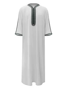 Meilleure vente de vêtements islamiques pour hommes Thobe musulman arabe Thobe vente en gros Jubba pour hommes vêtements islamiques pour hommes Thob élégant - Product Image 4