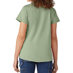 Camiseta 100% de algodón para mujer, ropa lisa en blanco con cuello redondo, de gran tamaño, venta al por mayor - Product Image 6