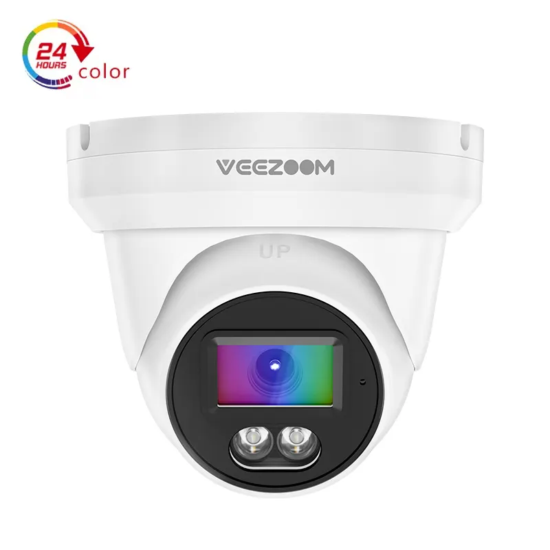 5MP H.265 AI human detection 2.8mm fixed focal surveillance IP eyeball camera color night vision outdoor turret security camera