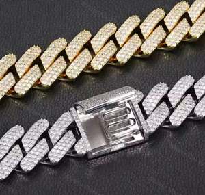 Pendentif Hip Hop en Argent Sterling 925 avec Moissanite VVS, 14 mm, 8 Pouces, Plaqué Or Blanc, Coupe Princesse, Testeur de Diamant, Unisexe, IGI - Product Image 2