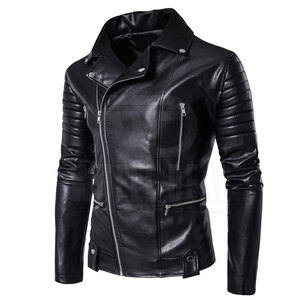 Chaqueta de cuero informal impermeable para hombre más vendida con cuello levantado, chaqueta OEM de invierno con diseño de etiqueta privada duradera a la venta - Product Image 1