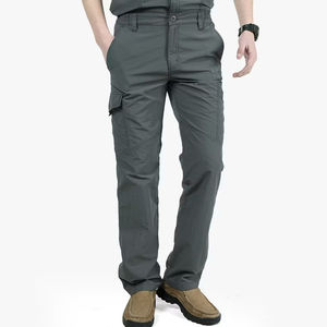 Pantalones tácticos Cargo transpirables ligeros de verano para hombre, pantalones casuales impermeables de secado rápido, pantalones de talla grande, ajuste holgado frontal plano - Product Image 3