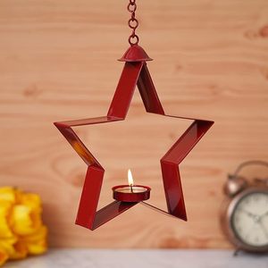Best Sale Metal Star Shape <b>Tea</b> <b>Light</b> Hanging Decor Ideal For Outdoor Garden Christmas Decoration At Lowest Price - Product Image 2