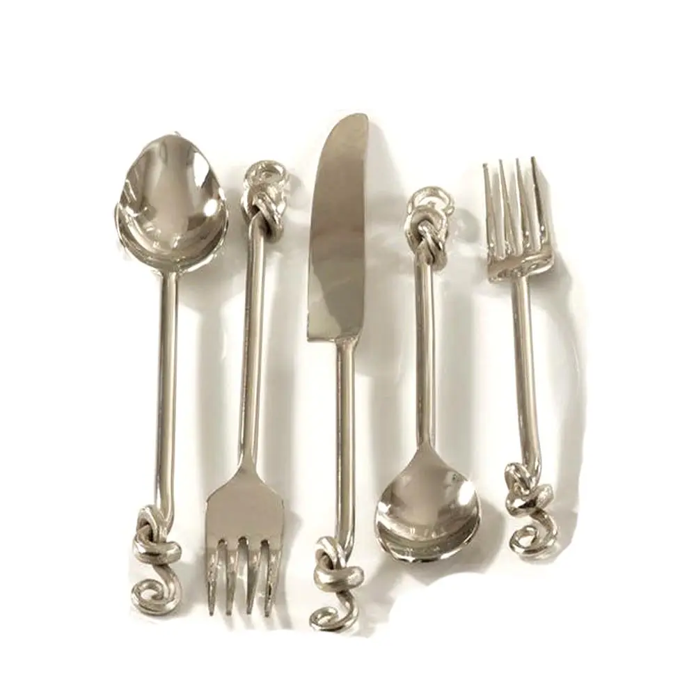 Schlussverkauf individuelles Design und Verpackung Großhandel Metallbesteck-Set Silber Luxus-Besetzwaren für Zuhause Restaurant Hotelgebrauch