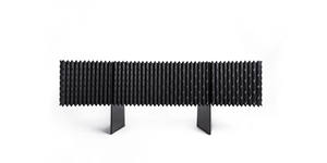 Cabinet de bar en bois de manguier de qualité supérieure avec finition or noir au design CNC unique pour meubles de bar à domicile - Product Image 6