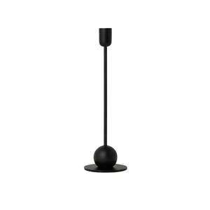 Vintage Black Modern Aluminium Candle Holder Elegant <b>Matte</b> Black Metal Candlestick With Base Home Decor Accent For <b>Table</b> Use - Product Image 1