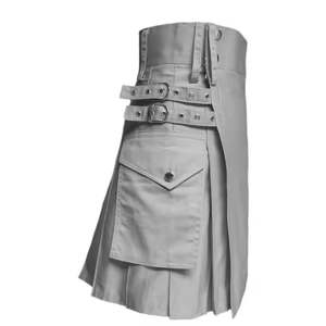 Kilt Tradicional Escocés de Primera Calidad para Hombre, Falda de Moda, Color Sólido, con Bolsillos, Estilo Highland, Algodón/Lana de Alta Calidad - Product Image 4