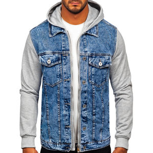 แจ็กเก็ตยีนส์มีฮู้ดสำหรับฤดูใบไม้ร่วงเสื้อโค้ทกางเกงยีนส์แนวฮิปฮอปแจ็คเก็ตลำลองแนวสตรีทเสื้อแจ็คเก็ตมีฮู้ดสำหรับผู้ชายผู้หญิง - Product Image 1