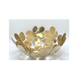 Bol au design personnalisé fini doré avec support Hôtels Vaisselle Bol de service à salade Nouveau bol à fruits de forme irrégulière pour la maison - Product Image 5