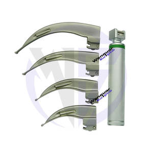 Juego de laringoscopio Miller Blade de acero inoxidable reutilizable con mango Diagnóstico médico 4 cuchillas y 1 Mango en caja de plástico - Product Image 3