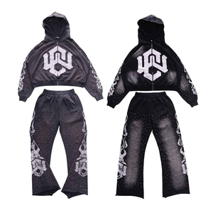 ชุดวอร์มระบายเหงื่อแบบบานออกพร้อมลายพัฟชุดออกกำลังกายระบายอากาศได้ดีพิมพ์ลายโลโก้ได้ตามต้องการสำหรับฤดูหนาว - Product Image 1