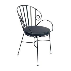 Ensemble de table et chaises de café traditionnelles avec plateau en carreaux de céramique et 2 chaises en fer forgé pour jardin extérieur CBCF189 - Product Image 3
