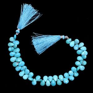 AAA Naturel Turquoise 6x9mm-7x10mm Facettes Poire Briolette Véritable Arizona Turquoise Semi-Précieuse Gemme Perle Lâche Pour Bijoux - Product Image 1