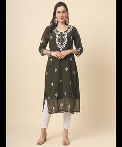 Trajes turcos pakistaníes indio Punjabi Kurta conjuntos señoras ropa de fiesta césped caliente cosido Abaya Kurti - Product Image 4