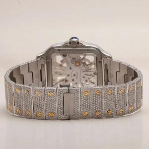 Nouvelle Arrivée Montre de Luxe Automatique à Quartz pour Homme avec Cadran Moissanite Or Jaune et Diamants Moissanite - Product Image 4