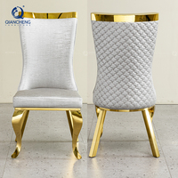 QIANCHENG Dubai Hotel Exklusiver Luxus Esszimmerstuhl mit Hoher Rückenlehne Küche Weißes Leder Silla Comedor für Schwergewichtige Personen