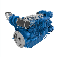 Moteur marin Baudouin authentique de 500 à 2000 ch, 6M33 12M33, avec démarrage électrique et composants principaux de la pompe pour utilisation navale
