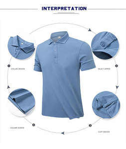 Venta al por Mayor de Camisetas Personalizadas con Serigrafía de Logotipo, Lisas, Casuales de Verano, para Golf, 170 GSM, Tejido Transpirable, Suave, de Poliéster y Algodón para Hombre - Product Image 4