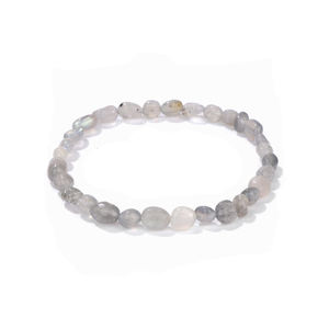 Tumble Shape <b>Labradorite</b> Gemstone Beads <b>Bracelet</b>-Christian Trendy Wedding Adjustable Length Unisex <b>Bracelet</b> - Product Image 1