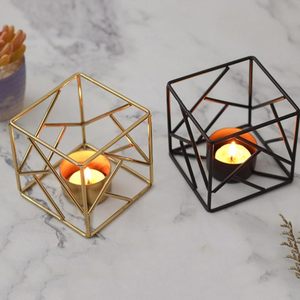 Handmade Gold Metal <b>Cube</b> Shaped Tea <b>Light</b> Candle Holder Gold/Black Tealight Candle Holder for Wedding, Home Decoration Gift Item - Product Image 6