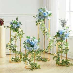 Centro de mesa de metal pulido dorado de último diseño de moda para una decoración de comedor elegante y elegante - Product Image 5