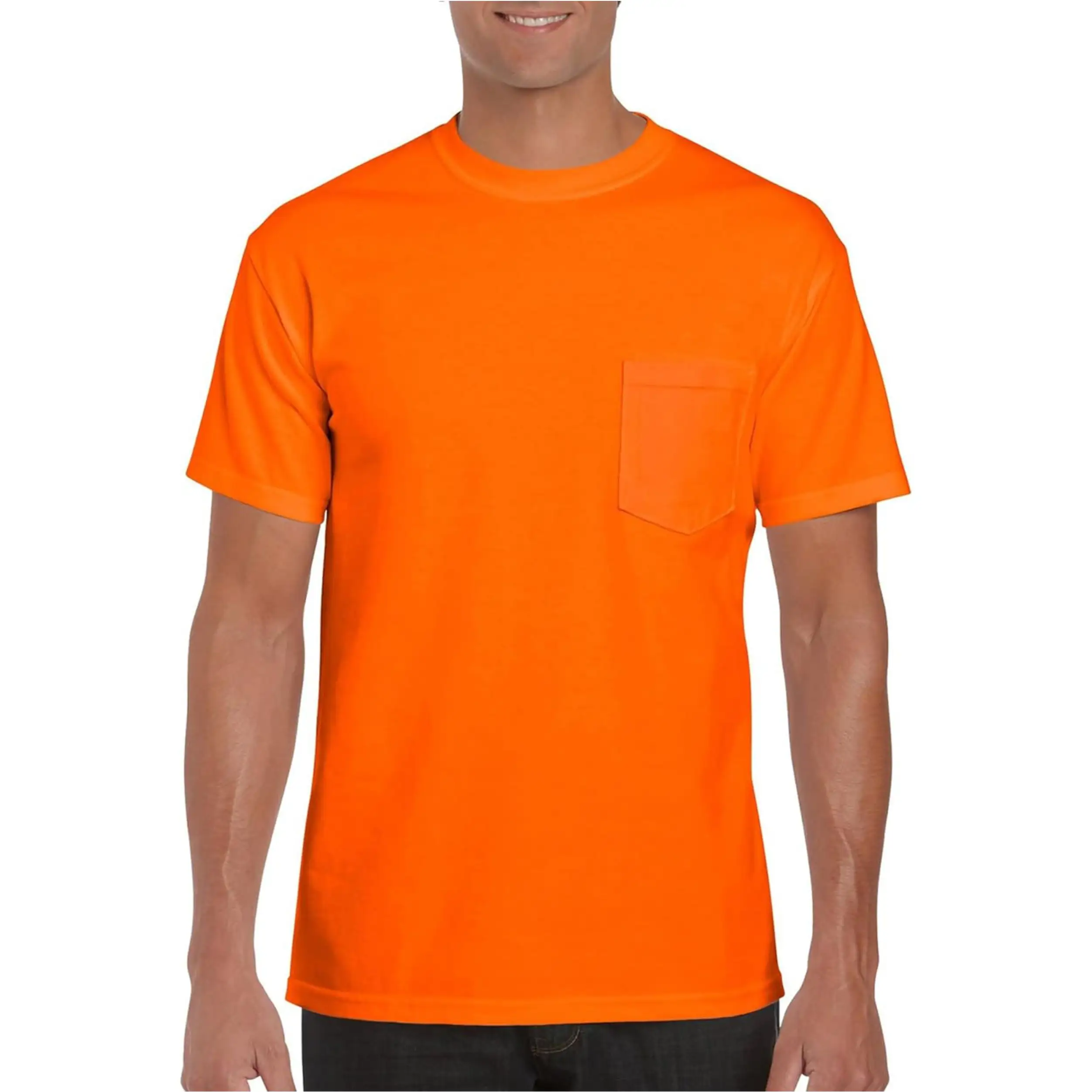 Herstellung hochwertige Jungenkleidung einfarbiges T-Shirt mit Drucklogo 100 % Baumwolle für Herren lässiges Kurzarm-Hemd