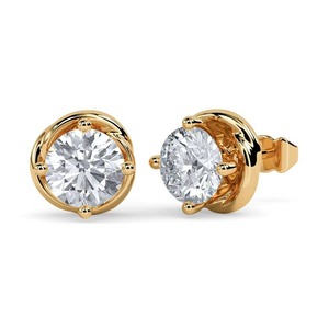 Pendientes de Diamantes Redondos con Nudo de Amor, 0.30 Ct, Diamante Cultivado en Laboratorio, en Platino, para Fiestas, de Lujo - Product Image 3