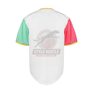 Camiseta de Béisbol de Fabricación Pakistaní, Camiseta de Béisbol con Botones, Camiseta de Béisbol de Color Sólido - Product Image 3