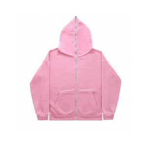 Sudadera con capucha y cremallera completa OEM de alta calidad, 100% algodón, transpirable, de forro polar sólido, informal para hombre, ideal para invierno. - Product Image 2